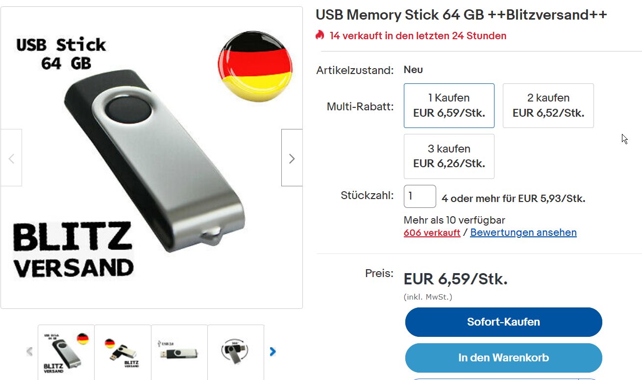 USB Memory Stick 64 GB ++Blitzversand++